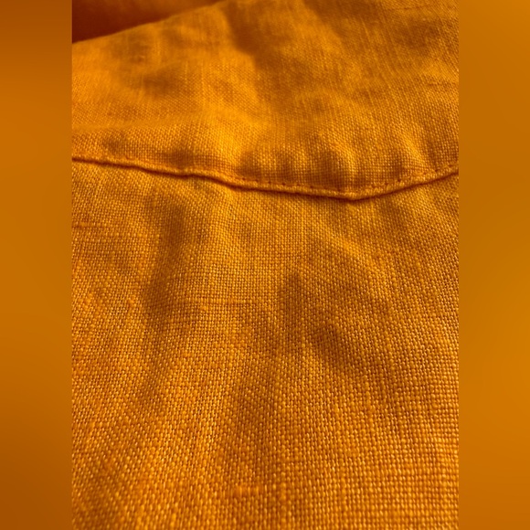 Everlane 100% Linen The Way-Short Shirt Marigold Cropped Boxy M - Picture 6 of 10